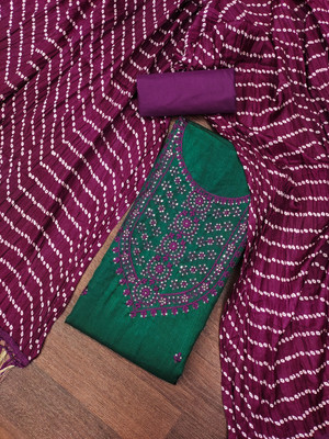 Sindharat Fashion Cotton Blend Embroidered Salwar Suit Material