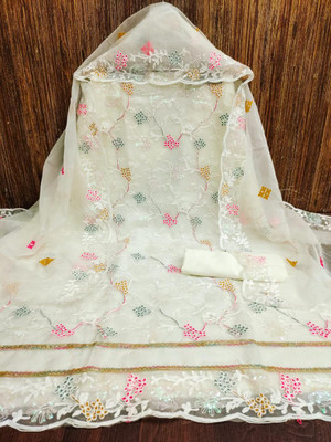 Krishani Creation Cotton Blend Embroidered Kurta & Churidar Material