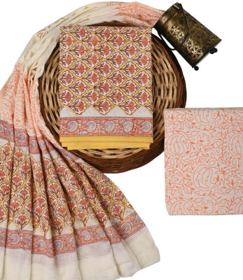 RangrezAttire Cotton Blend Floral Print Kurta & Palazzo Material