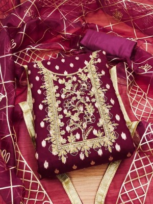 JODHAL CREATION Organza Embellished Salwar Suit Material