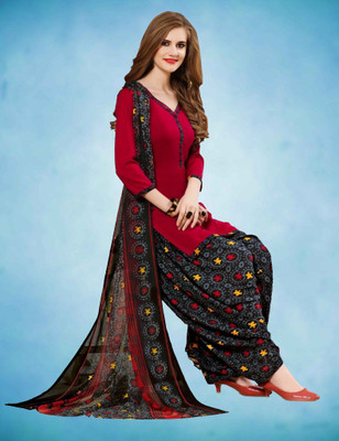 AYKA CLOTHINGS Crepe Printed Kurta & Patiyala Material