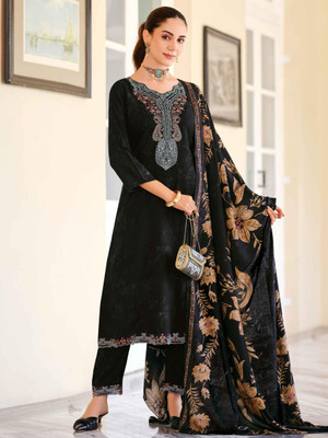Stylee Lifestyle Wool Embroidered Salwar Suit Material