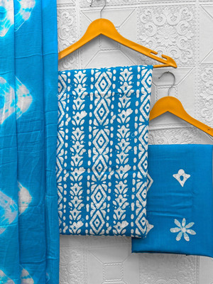 YANKITA Cotton Blend Printed Kurta & Patiyala Material