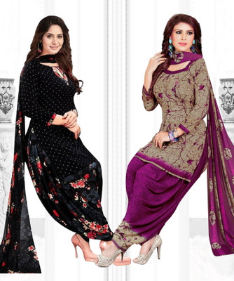 ALISENTERPRISES Crepe Printed Salwar Suit Material