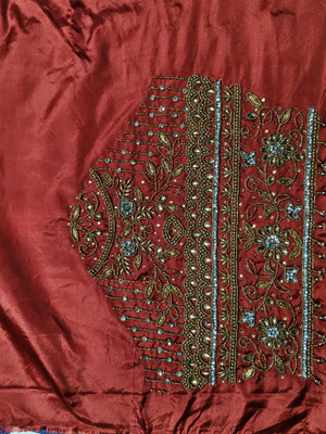 SHIFA Cotton Silk Embellished Blouse Material
