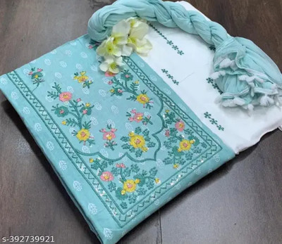 Meghdoot Textiles Pure Cotton Embroidered, Floral Print Salwar Suit Material
