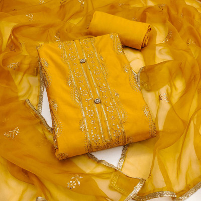 Peachmode Cotton Silk Embroidered Salwar Suit Material