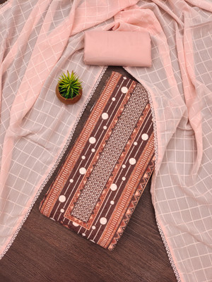 manvaa Cotton Blend Embellished Salwar Suit Material
