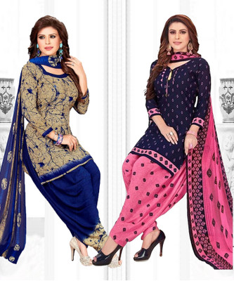 Caoimhe Crepe Embroidered, Printed Salwar Suit Material