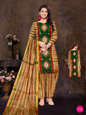 Drashti Creation Cotton Blend Embellished Salwar Suit Material