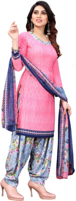 HK ETHNICSTORE Crepe Printed Kurta & Patiyala Material