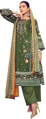 DRAVINAM Trends Pure Cotton Embroidered Salwar Suit Material