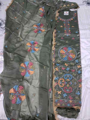 Ruchi Collections Velvet Embroidered Salwar Suit Material