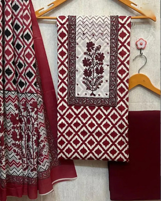 Meghdoot Textiles Pure Cotton Embroidered Salwar Suit Material