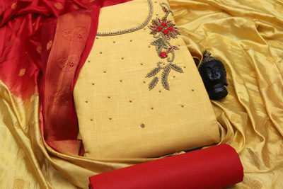 HERE&NOW Cotton Blend Solid Salwar Suit Material