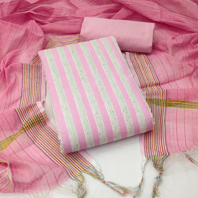 Tasrika Cotton Blend Striped Salwar Suit Material
