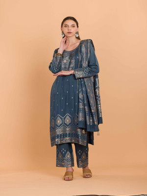 Afsa Wool Printed Suit Fabric