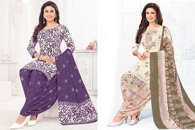 SIMPLYETHNIC Crepe Embroidered Salwar Suit Material