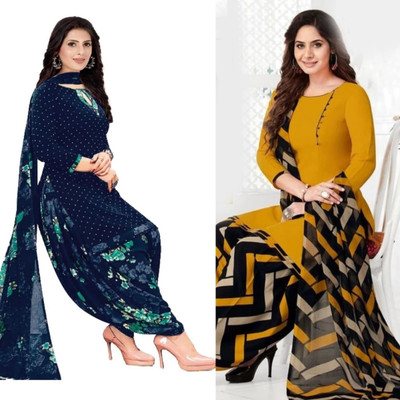 Aumki Crepe Printed Salwar Suit Material