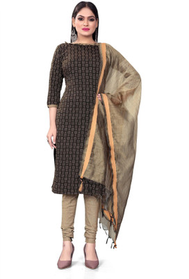 RUDRAA FAB Cotton Blend Embellished Salwar Suit Material