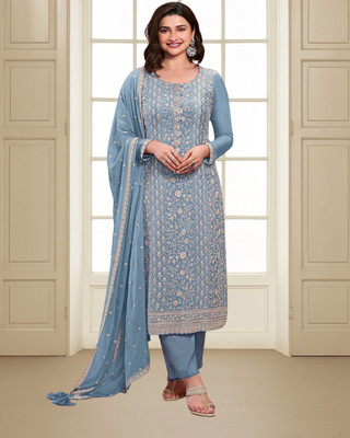 Dealbazaars Corporation Silk Blend Embroidered, Embellished, Self Design Salwar Suit Material