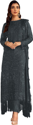 SHAFNUFAB Georgette Embroidered Salwar Suit Material