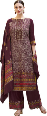 DRAVINAM Trends Wool Self Design Salwar Suit Material