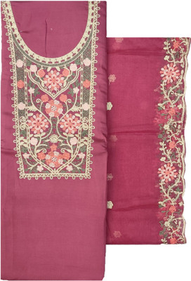 Kashmiri Cotton Blend Embroidered Salwar Suit Material