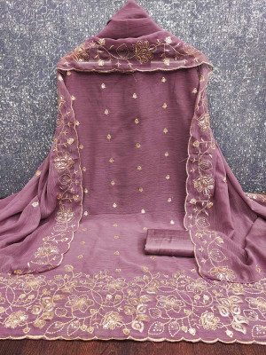 TNT Georgette Embroidered Salwar Suit Material