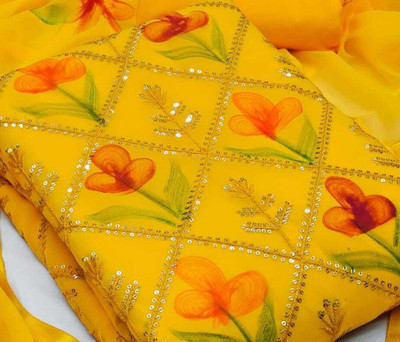 ETHNICBRITY Georgette Printed Salwar Suit Material