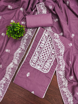 ShopGlobal Cotton Silk Embroidered Salwar Suit Material