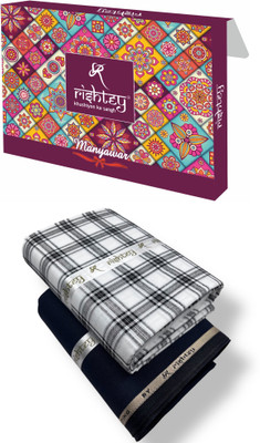Rishtey Cotton Blend Solid, Checkered Shirt & Trouser Fabric