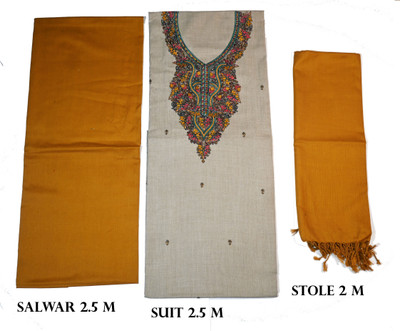 Vrinde Wool Embroidered Salwar Suit Material