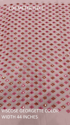SATKAAR FASHIONS Georgette Embroidered Multipurpose Running Fabric