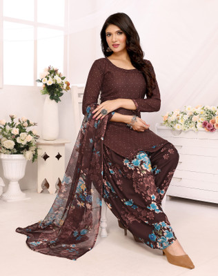 The Nirvaan Crepe Floral Print Salwar Suit Material