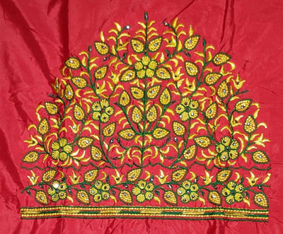 aai k Silk Blend Embroidered Blouse Material