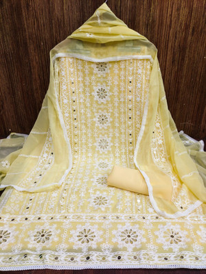 ICCHIT FAL Georgette Embroidered Salwar Suit Material