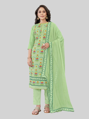 Tavas Chanderi Embroidered Salwar Suit Material