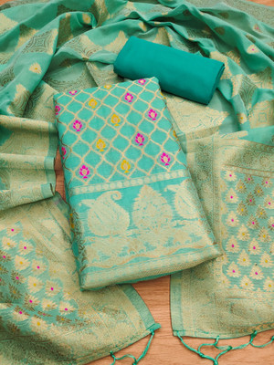 PandadiSaree Chanderi Embellished Salwar Suit Material