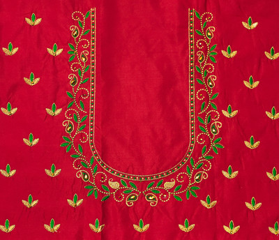 vishwambhari enterprise Pure Silk Embroidered Blouse Material