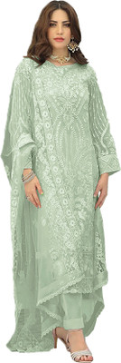 SHAFNUFAB Georgette Embroidered Salwar Suit Material