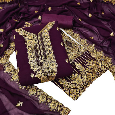 Payal Creation Georgette Embroidered Salwar Suit Material