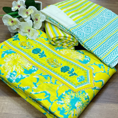 SILKORA Pure Cotton Printed Salwar Suit Material