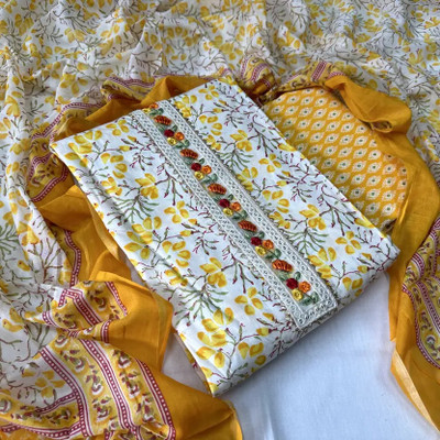 REET MAHAL Pure Cotton Floral Print Salwar Suit Material