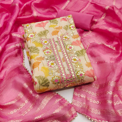 Divastri Silk Blend Embroidered Salwar Suit Material
