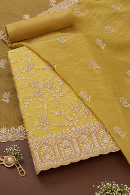 soch Silk Blend Embroidered Salwar Suit Material