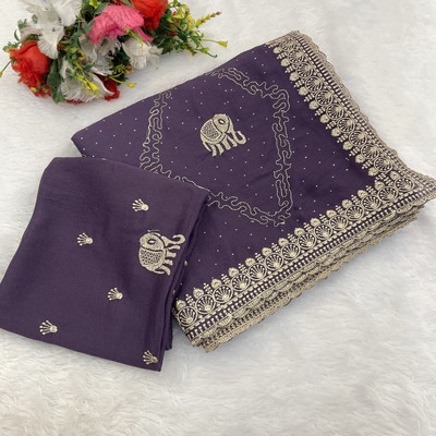 Mikhu Shop Georgette Embroidered Blouse Material