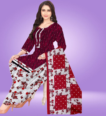 AYKA CLOTHINGS Crepe Floral Print Salwar Suit Material