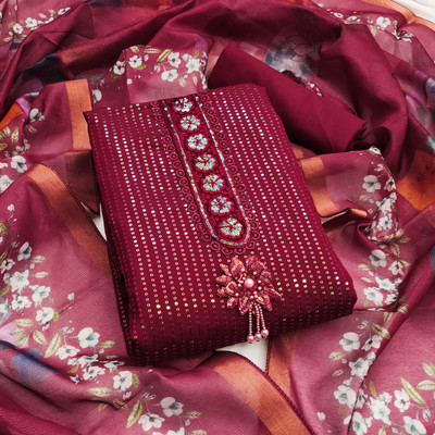 Jaipur Kurti Polyester Floral Print Salwar Suit Material