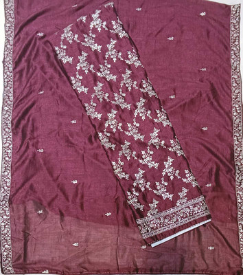 ADAB SAREES Silk Blend Embroidered Salwar Suit Material